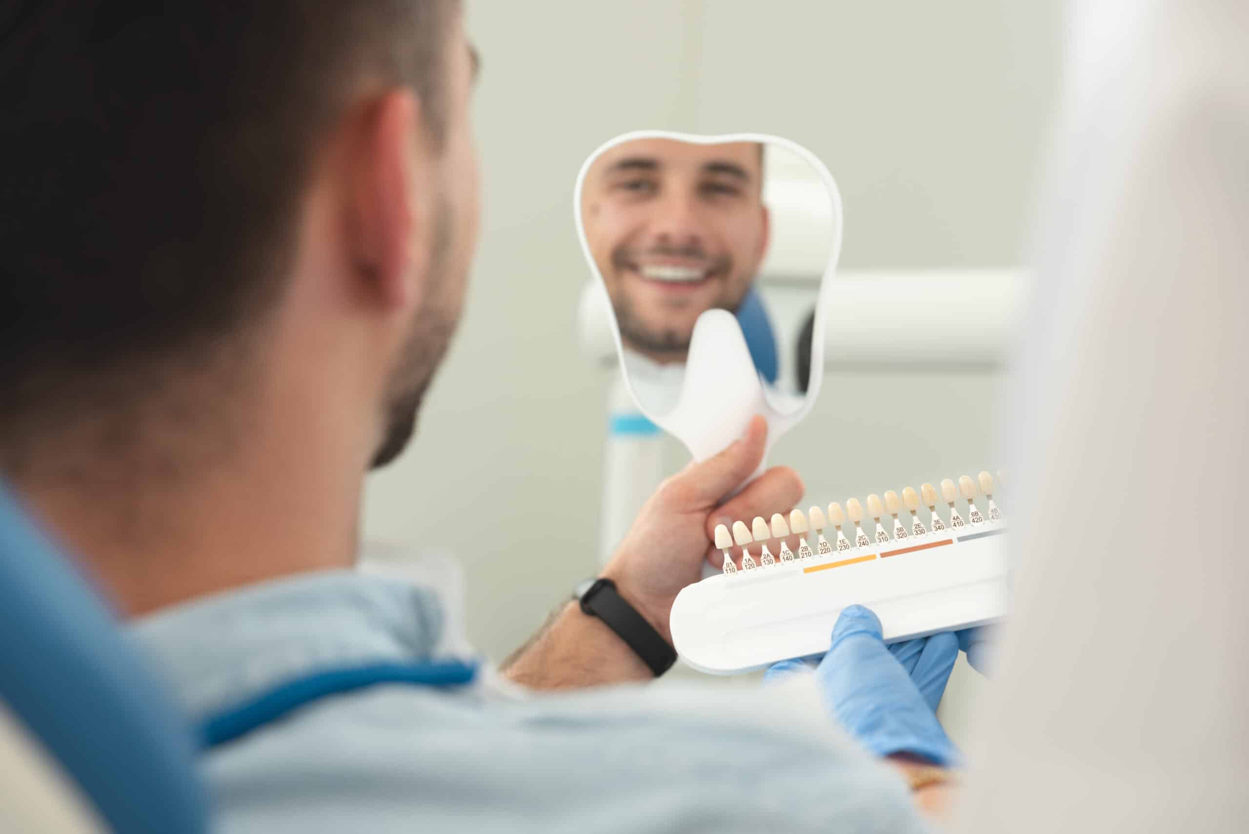 Handsome young man in stomatology clinic