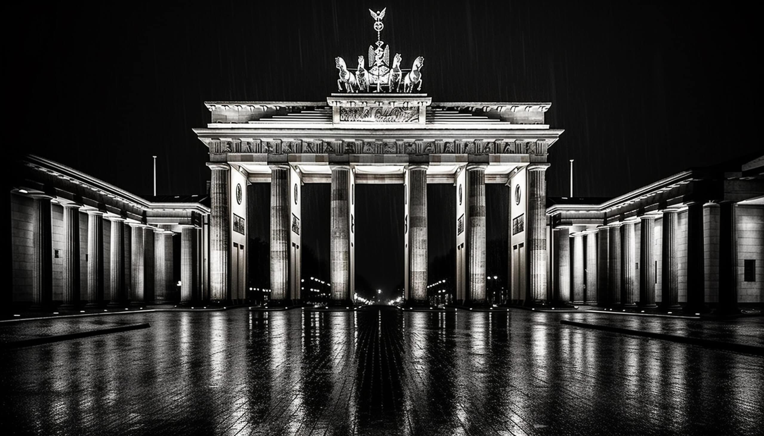 black-white-photo-brandenburg-gate-night